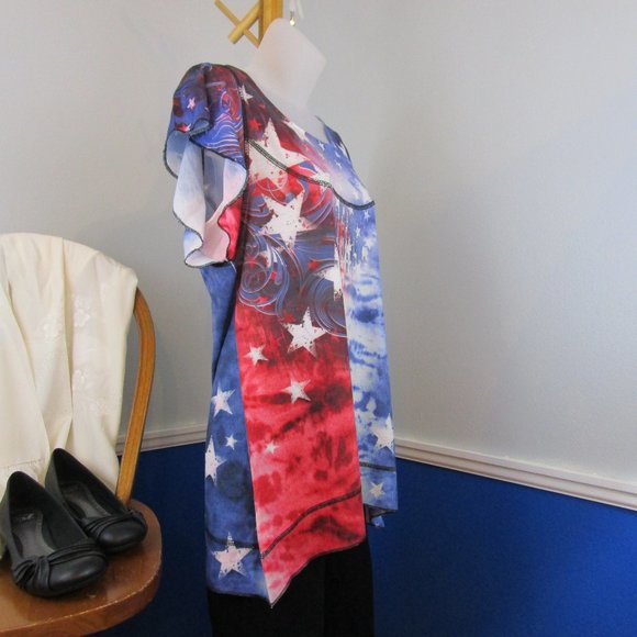 👚Host Pick👚NWOT Sonoma Patriotic Theme Tunic Top - Picture 4 of 8